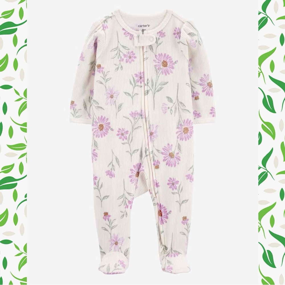 Baby Floral 2-Way Zip Thermal Sleep & Play Pajamas